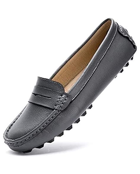 Beauseen Womens Penny Loafers Leather Driving Moccasins Comfort Boat