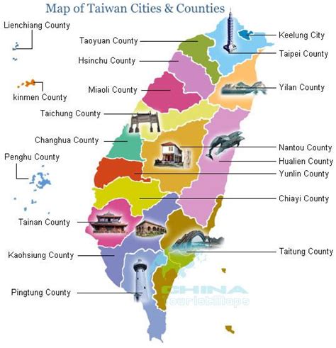 Map Of Taiwan Cities And Counties 540×560 Taiwan Taipei Travel