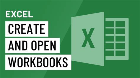 Excel Creating And Opening Workbooks Youtube