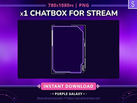 Purple Chat Box For Twitch Streaming Chat Box Overlay Purple Galaxy