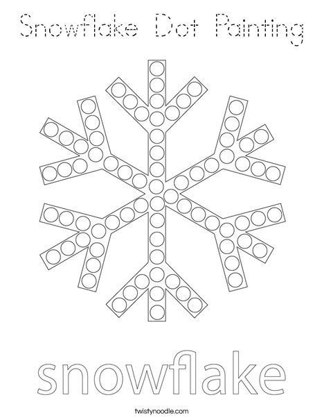 Snowflake Dot Painting Coloring Page Tracing Twisty Noodle