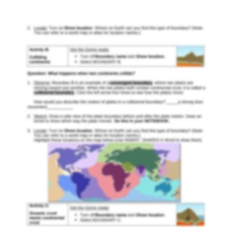Earth's crust is divided into approximately 15 plates. Student Exploration Plate Tectonics Gizmo Answer Key ...