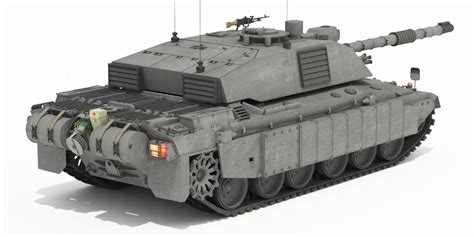 Challenger Ii British Main Battle Tank 3d Model Rigged Max Obj 3ds Fbx