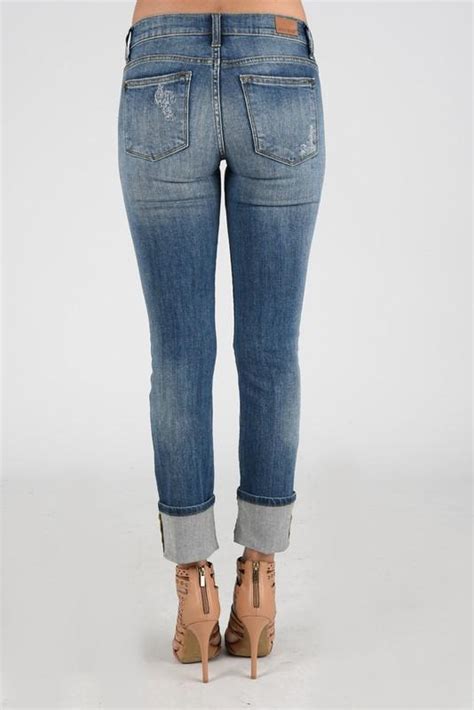 Judy Blue Cuff Distressed Skinny Jeans Plus Distressed Skinny Jeans