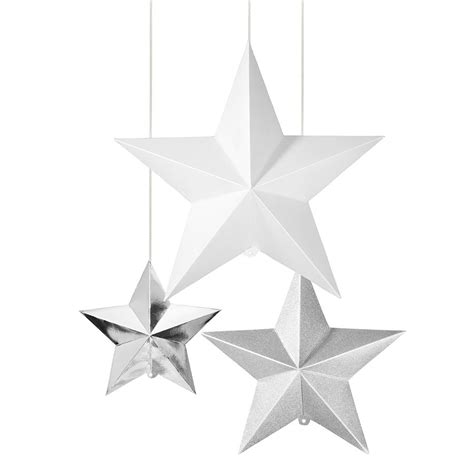 Party Porcelain Silver Hanging Star Decoration Star Decorations