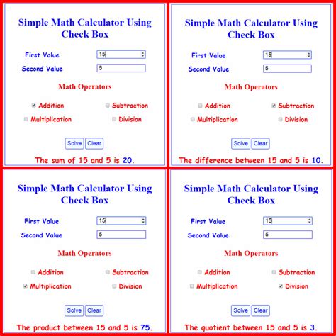 According to experts, doing so should be in anyone's essential skills checklist. Simple Math Calculator Using CheckBox | Free source code ...