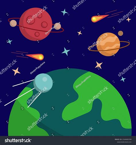 Spaceship Travel New Planets Galaxies Space Stock Vector Royalty Free