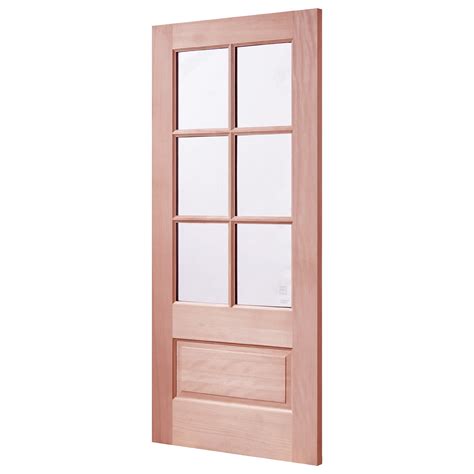 Unfinished Mahogany Exterior Door With 6 Lite – Waydoor