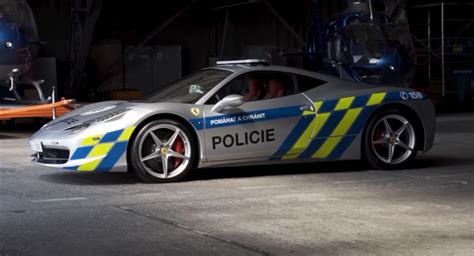 Czech Police Are Patrolling The Streets In A Ferrari Italia That They Seized Carscoops
