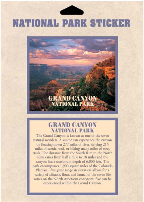 Grand Canyon National Park Passport Sticker Grand Canyon Conservancy