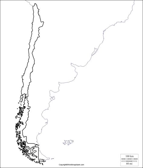Printable Blank Map Of Chile Outline Transparent Png Map