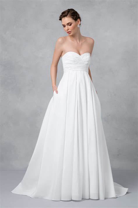 Faille Empire Waist Wedding Dress Wg3707 Empire Waist Wedding Dress