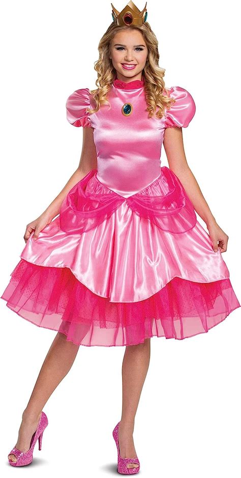 Disguise Womens Princess Peach Costume Official Nintendo Super Mario Bros Adult Costume Dress
