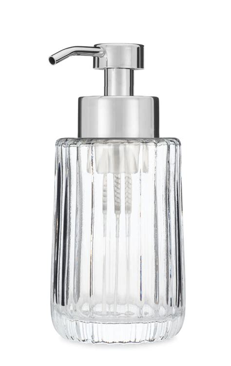 Foaming Soap Dispensers Chrome Flora Fluted Glass Foaming Soap