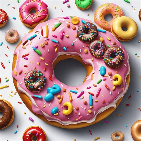 Premium Ai Image Colorful Delicious Donut Set