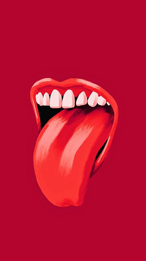 Lick Red Lick My Red Art Badass Cool Glossy Illustration Lips Minimal Hd Mobile