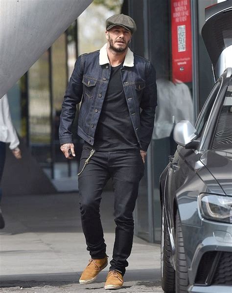 David Beckham In A Raw Denim Jacket Denimology Winter Fashion