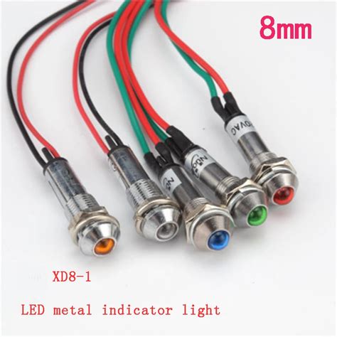 Led 8mm Metal Indicator Light Waterproof Signal Lamp 5v 12v 24v 220v