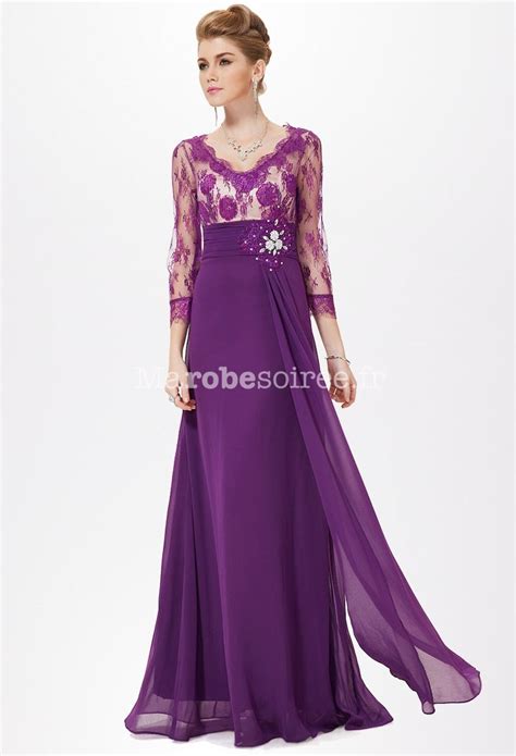 Home » robe femme » robe de soirée manche 3/4. Robe longue de soirée dentelle transparente manche 3/4