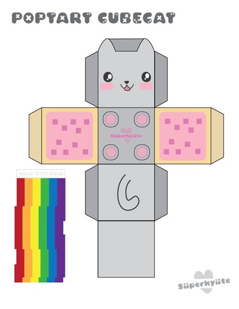 Poptart Cubecat Papercraft By Kvweber Kawaii Diy Kawaii Crafts Anime Crafts Cat Crafts Nyan