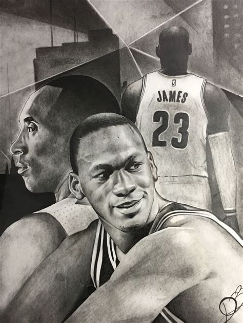 Michael Jordan Sketch Draw Kobe Bryant Lebron James Art Sketch Portrait Drawing Kobe