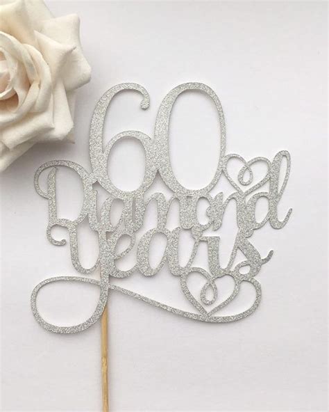 Round wedding cakes all tier sizes in inches. Diamond Wedding Anniversary Cake Topper 60 Diamond Years ...
