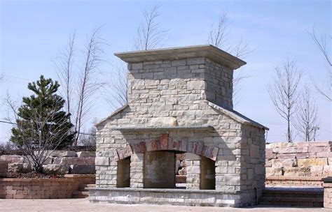 Wide Outdoor Fireplace Arched Opening Outdoor Fireplace Landscaping