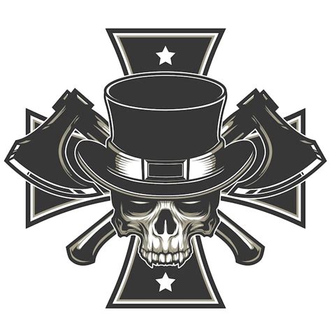 Premium Vector Skull Head Logo With Axe And Hat Vector Logo