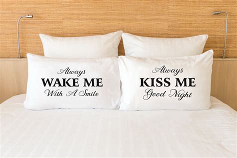 Always Kiss Me Good Night Couple Pillow Cases Pillowcases Etsy