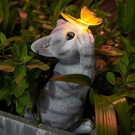 Outdoor Solar Light Led Waterproof Cat Solar Power Statue Etsy
