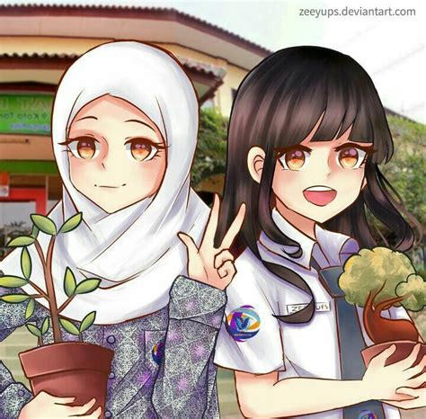 Hijab Illustration Art Kapalı Kız çizimleri Muslimah Anime Hijab