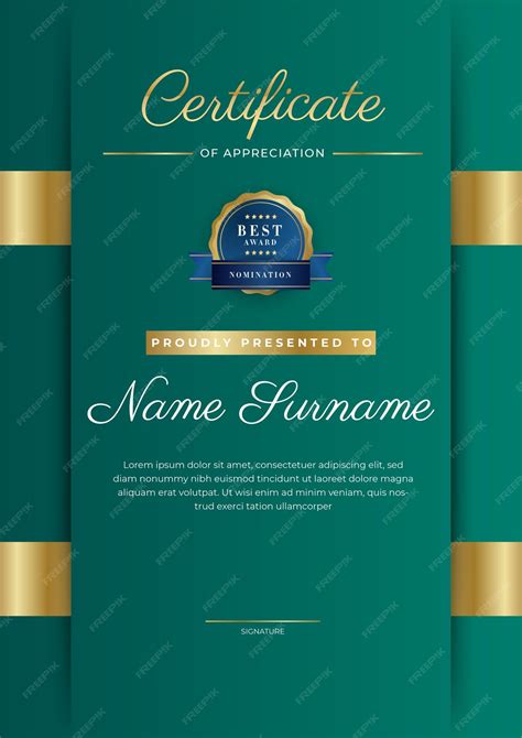 Premium Vector Certificate Of Appreciation Template Gold And Black