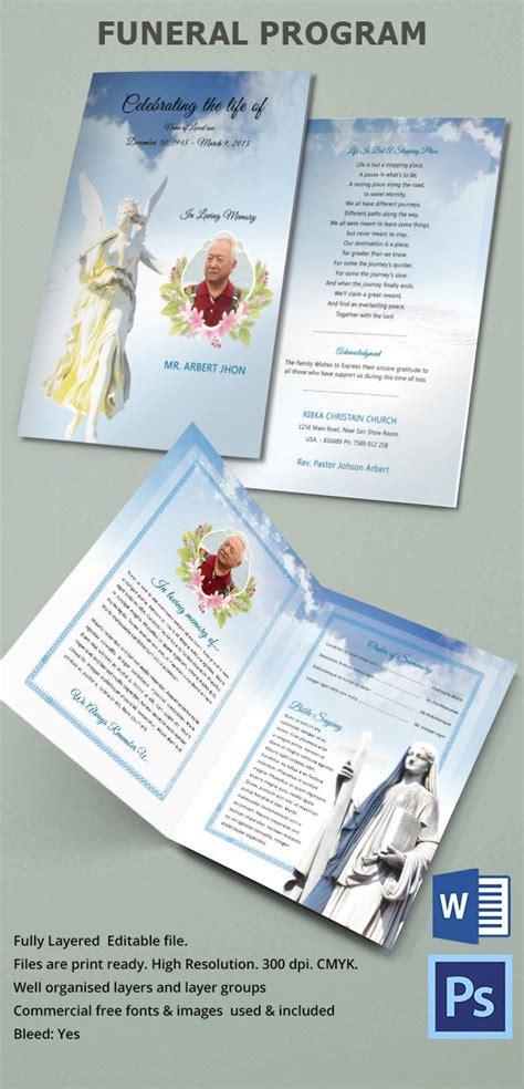31 Funeral Program Templates Free Word Pdf Psd Documents Download