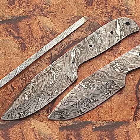 Handmade Damascus Steel Knife Blank Blade Edge Import
