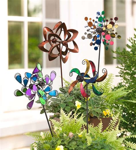 Mini Wind Spinners Set Of 2 Decorative Garden Accents Wind