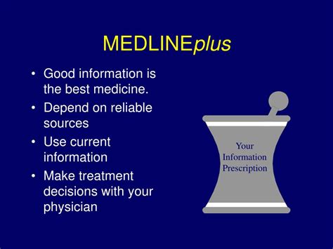 Ppt Medline Plus Your Gateway To Consumer Health Information On The