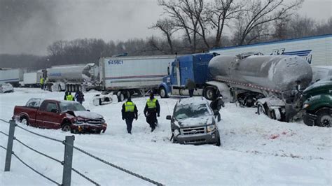1 Dead In Near 100 Vehicle Pileup Along Snowy Michigan Highway Police