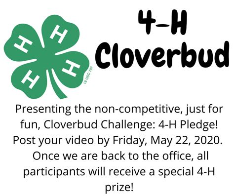 4 H Cloverbud Challenge 4 H Pledge Osu Extension Greene County
