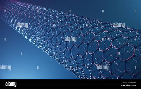 3d Illustration Structure Of The Graphene Tube Abstract Nanotechnology