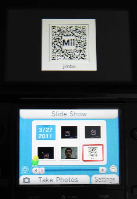 Your photo, however, is from the app nintendo 3ds camera, which offers some more advanced photography options, but apparently not the ability to scan qr codes. Nintendo 3DS: Create QR Code Image of Mii for Sharing