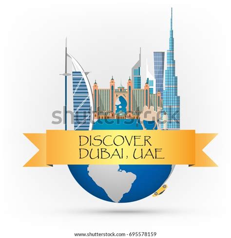 Travel Infographic Amazing Dubai Banner Discover Stock Vector Royalty