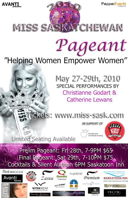Miss Saskatchewan Pageant Come Out And Support Saskatchewans Women