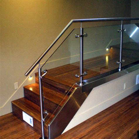 Stainless Steel Stair Railing Postglass Railing Design China Green Glass And Frosted Glass