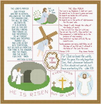 Great inspirational quote cross stitch pattern. Religious Easter Images and Verses Cross Stitch Pattern ...