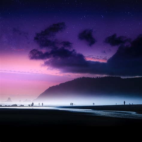 Android Wallpaper Ny46 Beach Lovely Cloud Sunset Purple