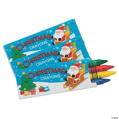 4 Color Christmas Crayons 24 Boxes Oriental Trading