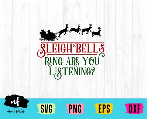 Sleigh Bells Ring SVG Cut File By Nicole Forbes Designs | TheHungryJPEG