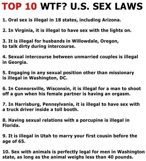 Top 10 Strange Us Sex Laws