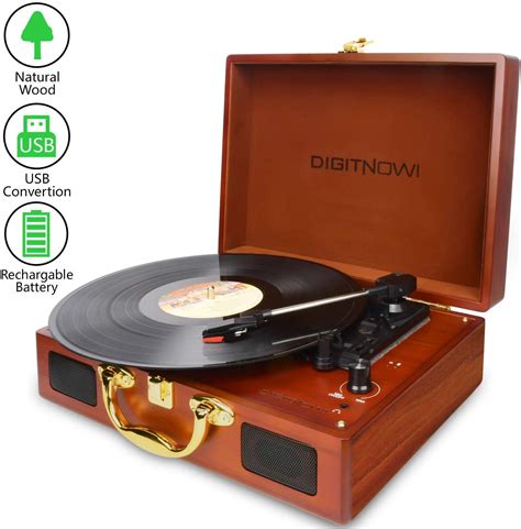 Digitnow Vinyllp Turntable Record Player With Natural