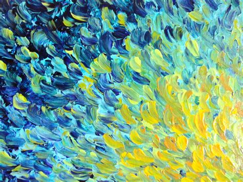 Sale Original Acrylic Painting Aquatic Ocean Waves By Ebiemporium